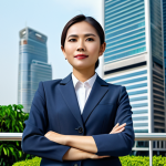 **

"A confident Thai businesswoman in a stylish, modest business suit, standing in front of a modern Bangkok skyscraper, fully clothed, appropriate attire, safe for work, perfect anatomy, natural proportions, professional photography, high quality, family-friendly."

**
